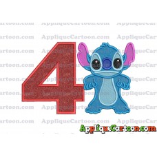 Lilo and Stitch Applique 03 Embroidery Design 2 Birthday Number 4