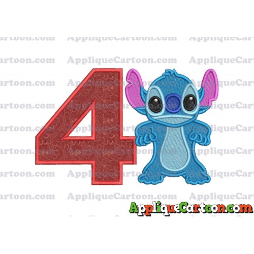 Lilo and Stitch Applique 03 Embroidery Design 2 Birthday Number 4
