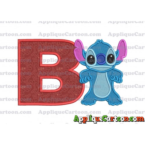 Lilo and Stitch Applique 03 Embroidery Design 2 With Alphabet B
