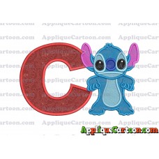 Lilo and Stitch Applique 03 Embroidery Design 2 With Alphabet C