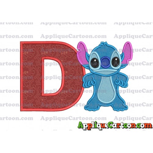 Lilo and Stitch Applique 03 Embroidery Design 2 With Alphabet D
