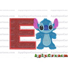 Lilo and Stitch Applique 03 Embroidery Design 2 With Alphabet E