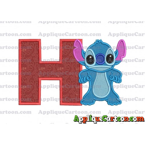 Lilo and Stitch Applique 03 Embroidery Design 2 With Alphabet H