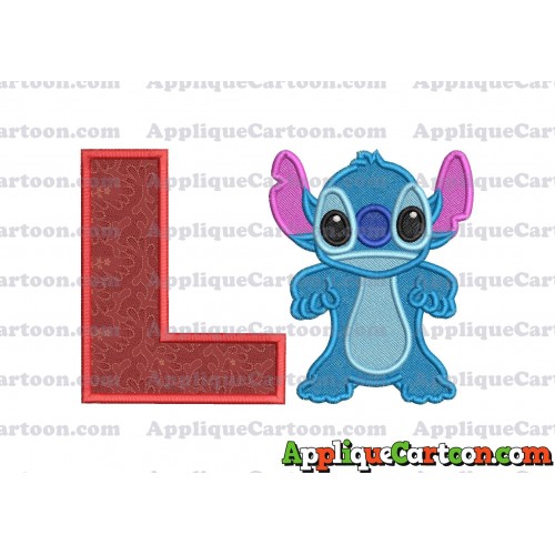Lilo and Stitch Applique 03 Embroidery Design 2 With Alphabet L