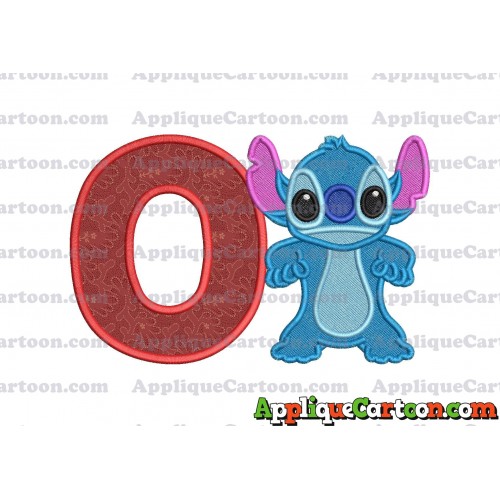 Lilo and Stitch Applique 03 Embroidery Design 2 With Alphabet O