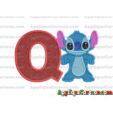Lilo and Stitch Applique 03 Embroidery Design 2 With Alphabet Q