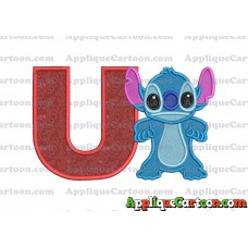 Lilo and Stitch Applique 03 Embroidery Design 2 With Alphabet U