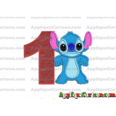 Lilo and Stitch Applique 03 Embroidery Design Birthday Number 1