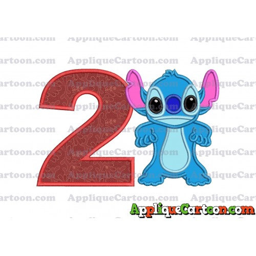 Lilo and Stitch Applique 03 Embroidery Design Birthday Number 2