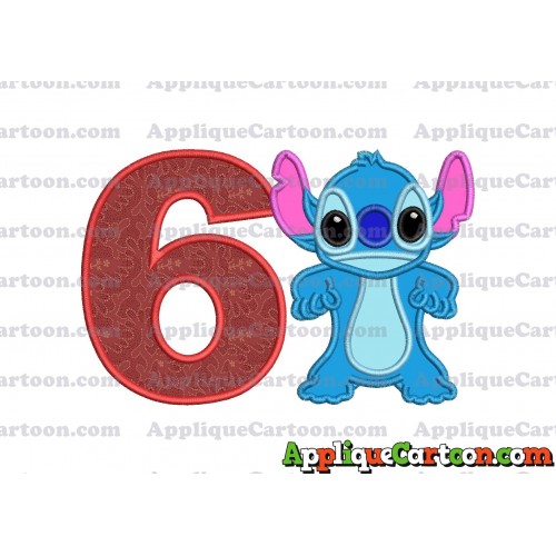 Lilo and Stitch Applique 03 Embroidery Design Birthday Number 6