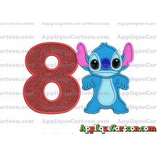Lilo and Stitch Applique 03 Embroidery Design Birthday Number 8