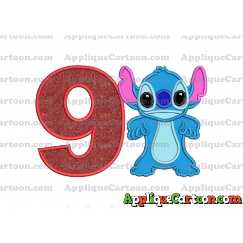 Lilo and Stitch Applique 03 Embroidery Design Birthday Number 9