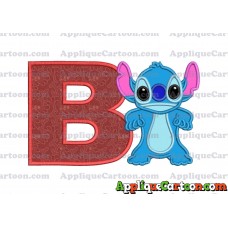 Lilo and Stitch Applique 03 Embroidery Design With Alphabet B