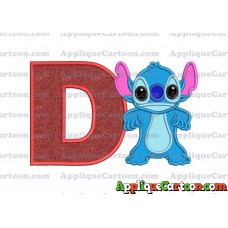 Lilo and Stitch Applique 03 Embroidery Design With Alphabet D