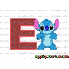 Lilo and Stitch Applique 03 Embroidery Design With Alphabet E