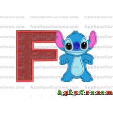 Lilo and Stitch Applique 03 Embroidery Design With Alphabet F