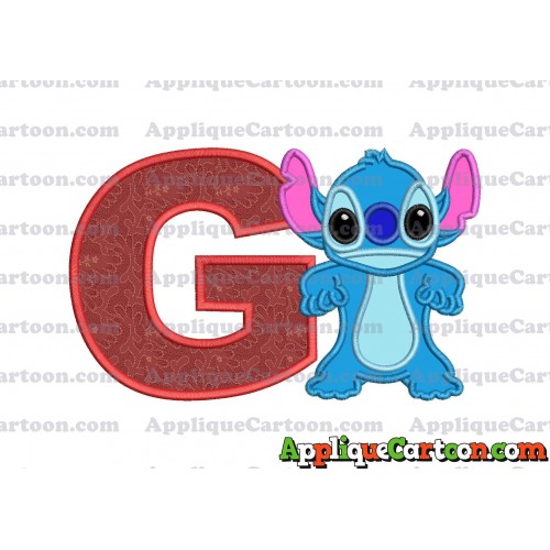 Lilo and Stitch Applique 03 Embroidery Design With Alphabet G
