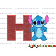 Lilo and Stitch Applique 03 Embroidery Design With Alphabet H