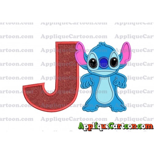 Lilo and Stitch Applique 03 Embroidery Design With Alphabet J