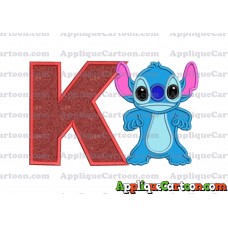 Lilo and Stitch Applique 03 Embroidery Design With Alphabet K