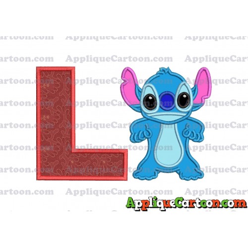 Lilo and Stitch Applique 03 Embroidery Design With Alphabet L