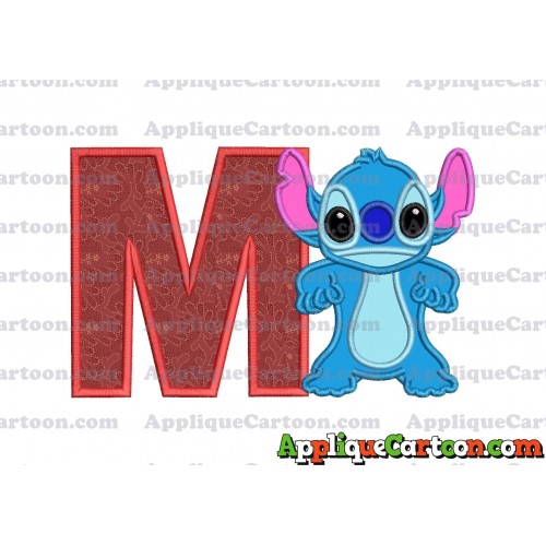 Lilo and Stitch Applique 03 Embroidery Design With Alphabet M