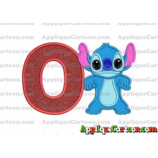 Lilo and Stitch Applique 03 Embroidery Design With Alphabet O
