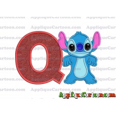 Lilo and Stitch Applique 03 Embroidery Design With Alphabet Q