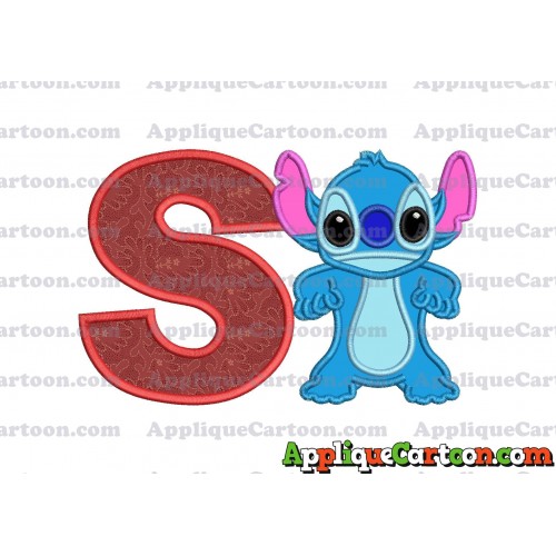 Lilo and Stitch Applique 03 Embroidery Design With Alphabet S