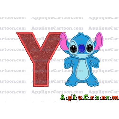 Lilo and Stitch Applique 03 Embroidery Design With Alphabet Y