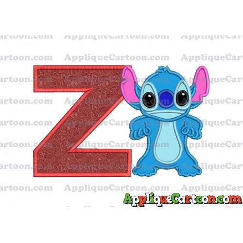 Lilo and Stitch Applique 03 Embroidery Design With Alphabet Z