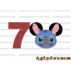 Lilo and Stitch Ears Applique Embroidery Design Birthday Number 7