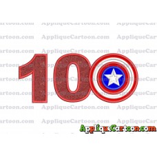 Logo Captian Amarica Applique Embroidery Design Birthday Number 10