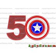Logo Captian Amarica Applique Embroidery Design Birthday Number 5