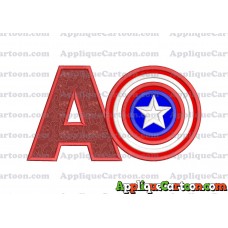 Logo Captian Amarica Applique Embroidery Design With Alphabet A