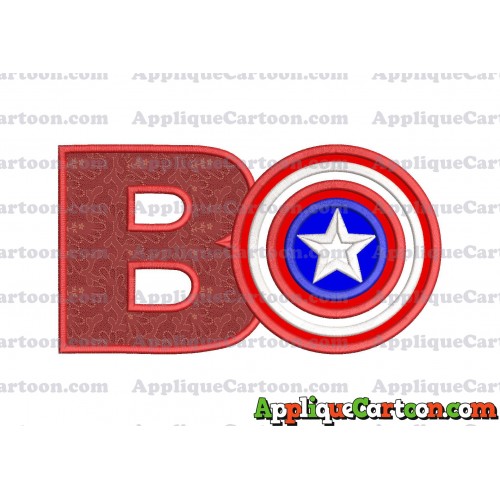 Logo Captian Amarica Applique Embroidery Design With Alphabet B