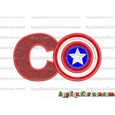 Logo Captian Amarica Applique Embroidery Design With Alphabet C