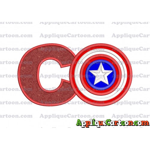 Logo Captian Amarica Applique Embroidery Design With Alphabet C
