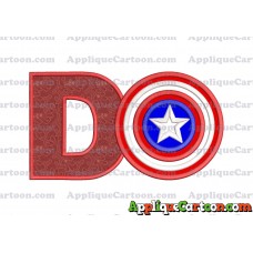 Logo Captian Amarica Applique Embroidery Design With Alphabet D