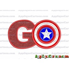 Logo Captian Amarica Applique Embroidery Design With Alphabet G