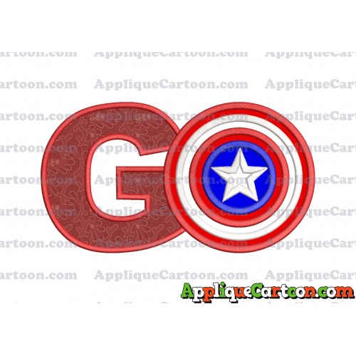 Logo Captian Amarica Applique Embroidery Design With Alphabet G