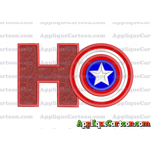 Logo Captian Amarica Applique Embroidery Design With Alphabet H
