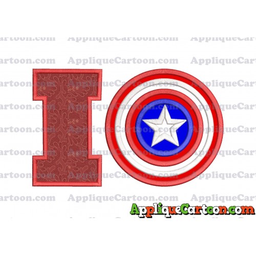 Logo Captian Amarica Applique Embroidery Design With Alphabet I