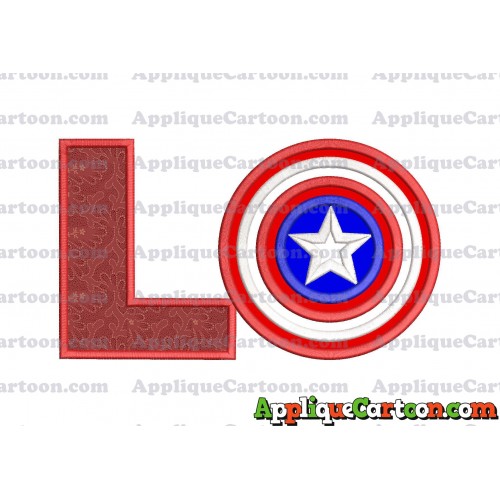 Logo Captian Amarica Applique Embroidery Design With Alphabet L