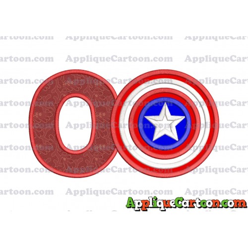 Logo Captian Amarica Applique Embroidery Design With Alphabet O