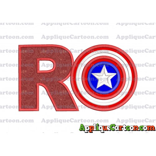 Logo Captian Amarica Applique Embroidery Design With Alphabet R