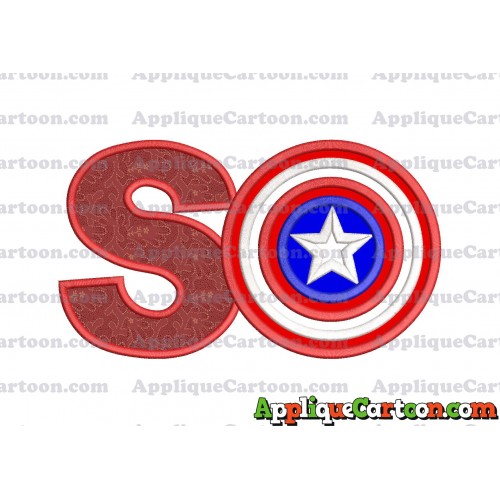 Logo Captian Amarica Applique Embroidery Design With Alphabet S