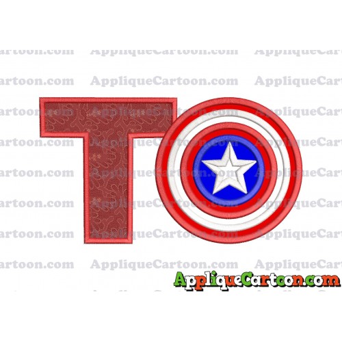 Logo Captian Amarica Applique Embroidery Design With Alphabet T