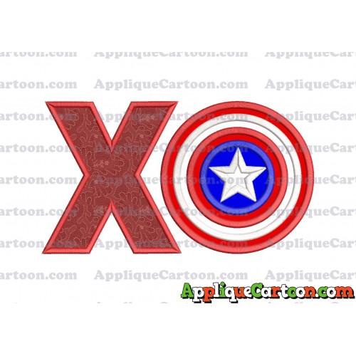 Logo Captian Amarica Applique Embroidery Design With Alphabet X