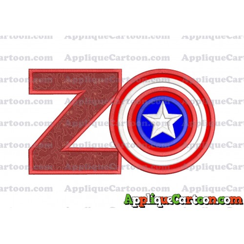 Logo Captian Amarica Applique Embroidery Design With Alphabet Z